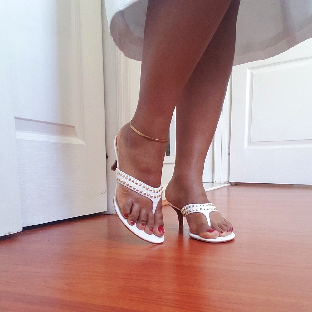 Michael Kors White Studded Sandal